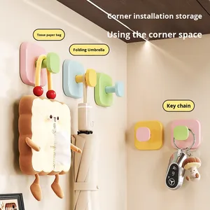 <span class=keywords><strong>Crochet</strong></span> mural sans perçage en plastique à ventouse pour salle de bain, toilettes, vêtements, crochets carrés en plastique à ventouse - Product Image 4