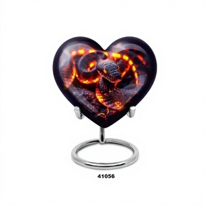 Offre Spéciale belle urne de crémation de serpent de coeur pour les cendres humaines petite urne souvenir avec support et sac de velours gratuit - Product Image 1
