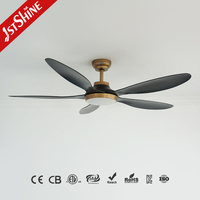 Ventilateur de plafond intelligent 1stshine 56 pouces avec commande Wi-Fi, compatible vocale, pales en ABS, style luxueux, avec lumière LED