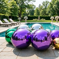Boule miroir gonflable géante dorée brillante pour la décoration de scène d'événements