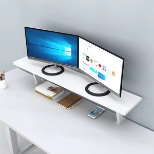 Desktop Tiered Shelf <b>Wall</b> Mounted Rectangle Panel Organizer For <b>Desk</b> Neatening Storage Office Use - Product Image 4