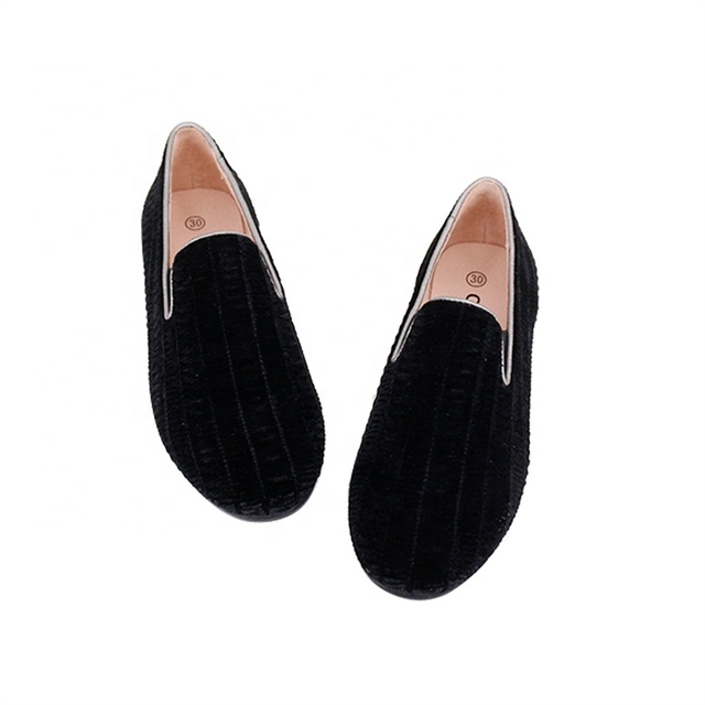 Choozii Customize Children Boy Smoking Shoes Embossed Velvet Casual Slip on Loafer for Kids Boy