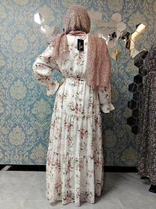 Nouvelle robe islamique pour femme Abaya luxe tissu mousseline dernières robes musulmanes - Product Image 3