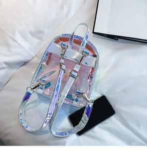 Thời Trang PVC Nhiệm Vụ Nặng Nề Rõ Ràng Ba Lô Không Thấm Nước <span class=keywords><strong>Mini</strong></span> Túi Trong Suốt Với Logo Đầy Màu Sắc Cho Phụ Nữ Của Sử Dụng Hàng Ngày - Product Image 4
