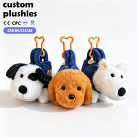 Porte-monnaie en peluche chiot noir et blanc Kawaii, vente en gros d'usine - Porte-monnaie souple bleu marine pour adolescentes