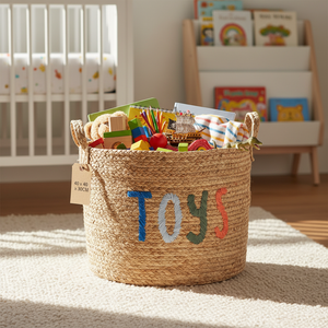 Panier <span class=keywords><strong>de</strong></span> rangement léger et mignon en corde <span class=keywords><strong>de</strong></span> papier tressée, idéal pour la chambre d'enfant, sans danger pour les aliments - Product Image 5