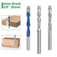 Vente chaude Carbure 1/4 ''1/2'' Tige Nano Revêtement Up Down Cut Spiral Bit Compression Flush Garniture Routeur Bit Bois Avec Roulement