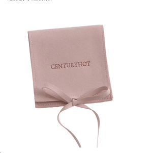 Custom Logo velvet Jewelry <b>Pouches</b> With <b>Drawstring</b> Closure, Soft Flap Design For Rings Earrings And Necklaces - Product Image 2