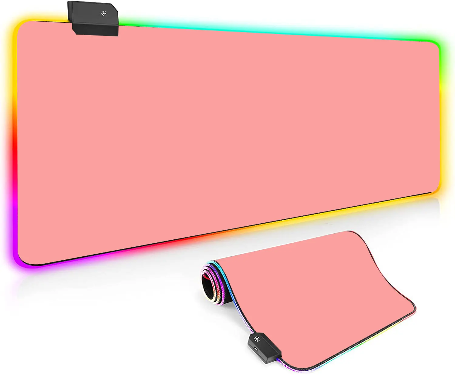 custom lighting colorful RGB mice pads pink led game non-slip USB mouse pads