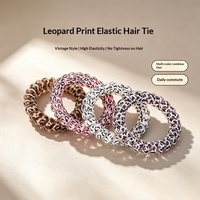 Élastique à cheveux en TPU motif léopard classique, fait main, style coréen, haute élasticité, sans couture, pour coiffure