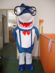 Costume de mascotte de <span class=keywords><strong>requin</strong></span> <span class=keywords><strong>bleu</strong></span> pour adulte, mignon, pour spectacle promotionnel - Product Image 2