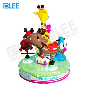 Machine de carrousel à pièces de monnaie pour enfants, divertissement, fantastique petit 3 joueurs animaux - Product Image 5