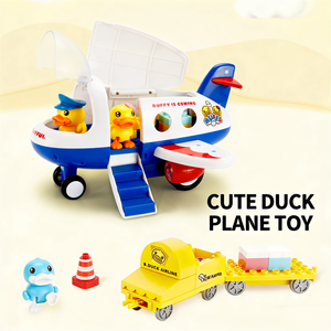 Modèle d'<span class=keywords><strong>avion</strong></span> transformable à friction pour enfants, blocs de construction, ensemble de jouets éducatifs en plastique à inertie à assembler soi-même pour enfants - Product Image 5