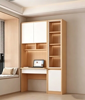 Bureau moderne en bois massif avec étagère intégrée, support au sol, pour étudiant, maison, étude, écriture, combinaison chambre, ordinateur