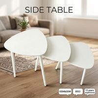 Table basse carrée traditionnelle en fer et table d'appoint, ensemble de 3 pièces pour le salon, meubles écologiques