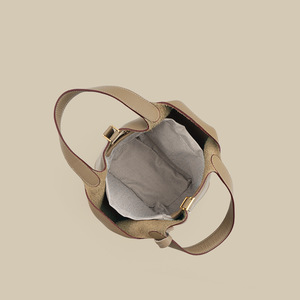 Sac seau classique en cuir de vachette pleine fleur, style <span class=keywords><strong>panier</strong></span>, luxe léger, en cuir véritable haut de gamme, avec boucle de fermeture ouverte - Product Image 3