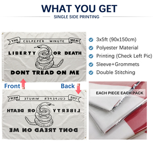 Bandiera dei <span class=keywords><strong>Minutemen</strong></span> di Culpeper, Epoca Rivoluzionaria USA 1775, 3x5ft/90x150cm, Stampa su un Lato - Product Image 2