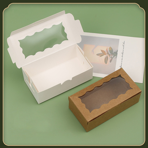 Boîtes à gâteaux en papier pliables simples avec fenêtre transparente, recyclables, option gaufrage, couleur personnalisée, pour sushi, bonbons, biscuits - Product Image 2