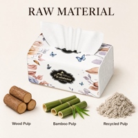 Boîte de mouchoirs en papier doux en gros, marque personnalisée, papier vierge 3 plis en pâte de bois, mouchoirs faciaux propres et pratiques pour les voyages