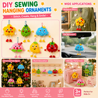 Kits de broderie et de couture DIY pour enfants, pour la création de pendentifs suspendus en feutre, pack de matériaux faits main pour la maison et Thanksgiving