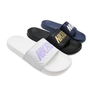New Logo embossing sport sandals beach slippers 3D printed for men open shoes sliders