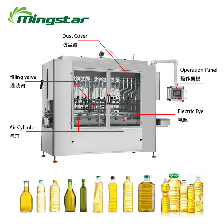 Full Automatic Kenaf Seed Oil Producing Device PET Bottle Sunflower Edible Sesame Cooking Oil Filling and Packing Machine