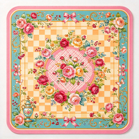 Tapis de Mahjong américain motif papillon aquarelle, tapis de table floral Rose Garden antidérapant pour soirée de jeu de Mahjong américain