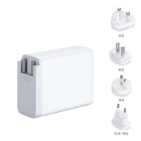 Chargeur mural interchangeable OEM de conception carrée, prise AU/EU/UK/US, chargeur rapide Gan 45W avec double port PD3.0 USB-C QC3.0 USB-A