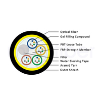 Cable de Fibra Óptica ADSS Monomodo 144 Hilos Span100 Autoportante Aéreo Exterior Vano 100m No Metálico G652D Bobina Rollo