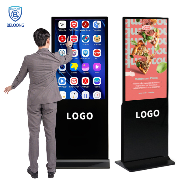 43 50 55 65inch 2K 4K Android Smart Kiosk Floor Stand LCD Touch Screen Advertising Digital Signage Displayer for Advertisement