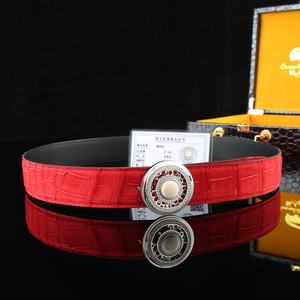 Ceinture de luxe pour homme en cuir de crocodile, cuir de crocodile du Nil teinté à l'eau et givré, style designer en argent sterling 925 - Product Image 6