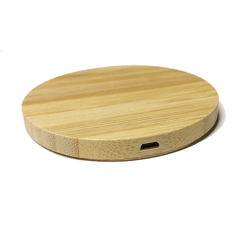 Qi Wireless Charger 10w Fast Charger Receiver Surface Wireless Phone Charging Bamboo Wood Wireless Charger For Iphone