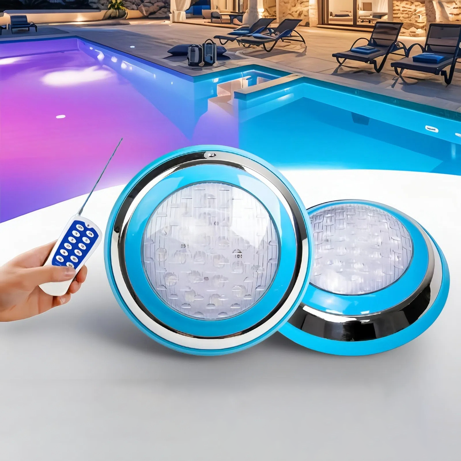 RGB Cold White LED Underwater Pool Light IP68 Waterproof 12V Stainless Steel Submersible Lamp for Pools Spas & Gardens