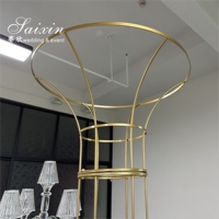 Nouvelle conception de décoration de mariage, grand support à fleurs en métal, centre de table pour arrangement floral