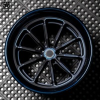 Jantes forgées modifiées DW, finition noir mat avec anneau rouge, design Phyllotaxy, 18, 19, 20, 22 pouces, compatibles avec BMW M3 X4M F98