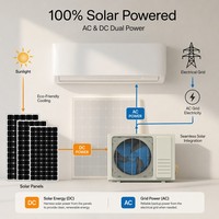 Climatiseur solaire hybride 9000-24000 Btu, système split AC/DC Inverter, R-410A, télécommande, économie d'énergie pour la maison et le bureau