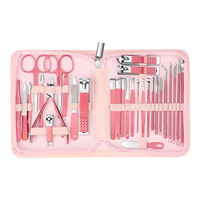 WELLFLYER Ensemble de manucure et pédicure professionnel MS-1228 en acier inoxydable, 30 pièces, kit de toilettage, coupe-ongles avec étui