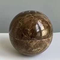Pierre Marbre Beige Travertin Sphère Porte-Encens Bouddha Moyen-Orient Porte-Bâton D'encens Arabe Brûleur D'encens