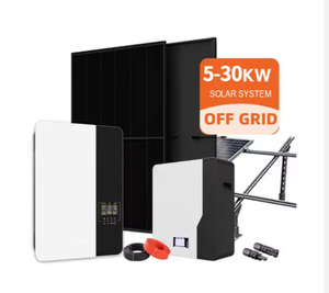 ระบบพลังงานแสงอาทิตย์แบบเชื่อมต่อกับระบบไฟฟ้า 10kw 20kw 30kw 50kw ชุดโซลาร์เซลล์ครบวงจรสำหรับบ้านและอาคารพาณิชย์ 10kw/20kw/30kw/50kw 5-30kw - Product Image 1
