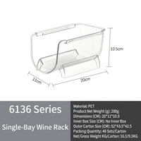 Range-bouteilles transparent en PET peu encombrant, design moderne, organisateur de vin et de bière sur pied, empilable