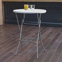 Table pliante portable en plastique d'extérieur HOMFUL Table ronde Tables de fête blanches
