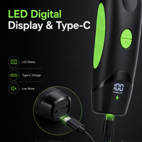 Tondeuse à cheveux professionnelle PRITECH à lame en T pour hommes, tondeuse de barbier à l'écartement zéro, mode turbo, lame en céramique, rechargeable Type-C