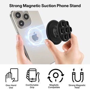 Support de téléphone portable magnétique en silicone liquide amovible OEM, fixation mains libres pour bureau, idéal pour les appels vidéo et les selfies - Product Image 2