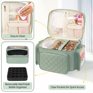 Organisateur de rangement pour vernis à ongles Relavel peut contenir plus de 42 bouteilles de lampe à ongles Portable Travel Nail <span class=keywords><strong>Kit</strong></span> Case Fits Supplies Gift Manicurist - Product Image 4