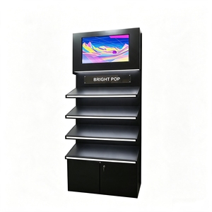 Floor <b>Standing</b> Cosmetic Display Cabinet with Digital <b>Screen</b> LED Light and Lockable Storage Cabinet - Product Image 2