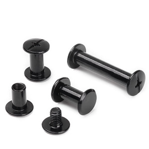 Tornillos Chicago de Cabeza Redonda con Óxido Negro, Rosca UNF, Fijaciones de Acero para Cinturones de Cuero y Encuadernación de Libros - Product Image 2