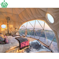 Vente directe d'usine, tente de glamping de luxe, couleur blanche, dôme géodésique
