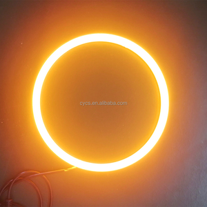 Anneaux <span class=keywords><strong>halo</strong></span> complets bicolores blanc-jaune en coton de 160 mm pour feux de jour, accessoires LED Angel Eyes pour voiture - Product Image 5