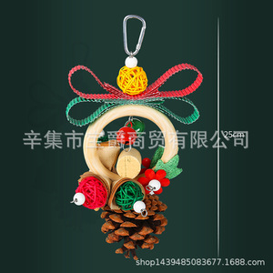 Yeni stil noel kuş çiğneme parçalayıcı asılı papağan kafes Foraging Bite oyuncaklar küçük kuşlar için Playsets - Product Image 6