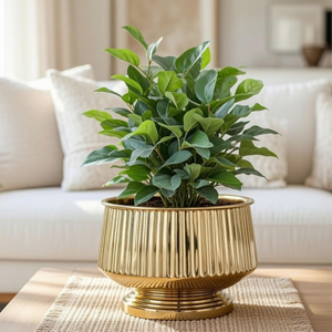 Pot de fleurs plaqué or, moderne et luxueux, pour la décoration intérieure, salon, bureau, conteneur pour plantes - Product Image 1